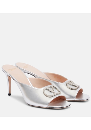 Valentino Garavani VLogo metallic leather mules