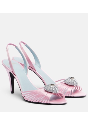 Valentino Garavani Cour Royal satin slingback sandals