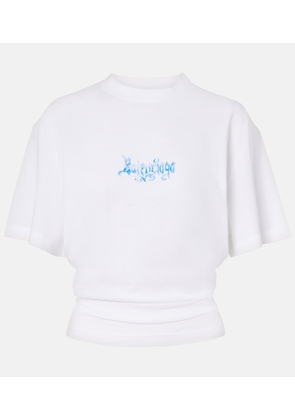 Balenciaga Logo cotton jersey top