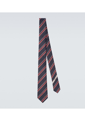 Valentino Garavani VLogo striped silk twill jacquard tie