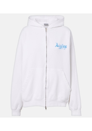 Balenciaga Logo cotton jersey zip-up hoodie