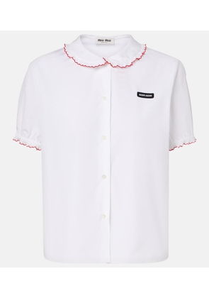 Miu Miu Scalloped cotton poplin shirt