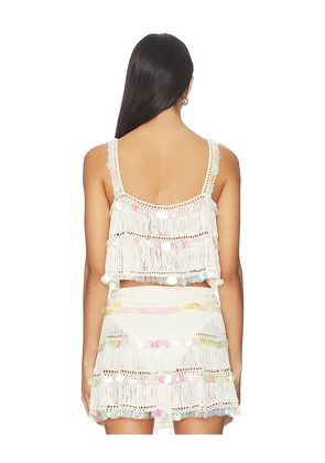 My Beachy Side Viola Hand-crocheted Top in Ivory. Size L. Also in S.