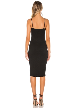 superdown Candace Slit Midi Dress in Black. Size XS. Also in XXS, S, M, L, XL.