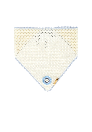 My Beachy Side Fleur Hand Crocheted Bandana Scarf in Blue.