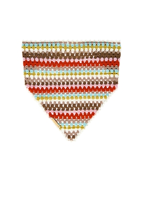 My Beachy Side Multi Striped Hand Crocheted Bandana in Red.