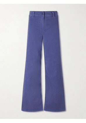 Nili Lotan - Megan Cotton-blend Wide-leg Pants - Blue - US0,US2,US4,US6,US8,US10,US12