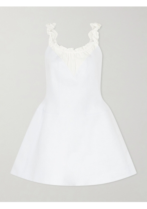 SHUSHU/TONG - Gathered Paneled Linen Mini Dress - Blue - UK 6,UK 8,UK 10,UK 12,UK 14