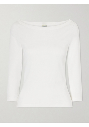 FLORE FLORE - Steffi Ribbed Organic Cotton-jersey T-shirt - White - x small,small,medium,large,x large