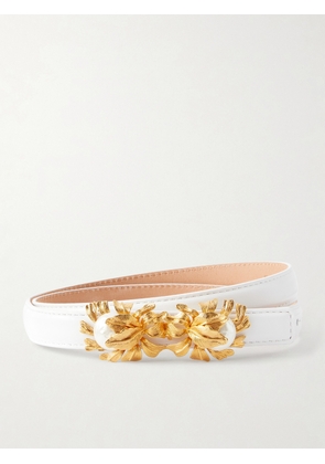 Sonia Petroff - Moonflower Embellished Leather Belt - White - S,M,L