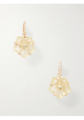Jennifer Behr - Lyanna Crystal-embellished Gold-tone Quartz Earrings - Yellow - One size
