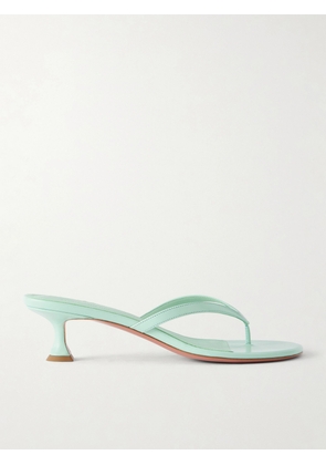 Amina Muaddi - Juliette 45 Leather Thong Sandals - Green - IT36,IT36.5,IT37,IT37.5,IT38,IT38.5,IT39,IT39.5,IT40,IT40.5,IT41,IT41.5,IT42