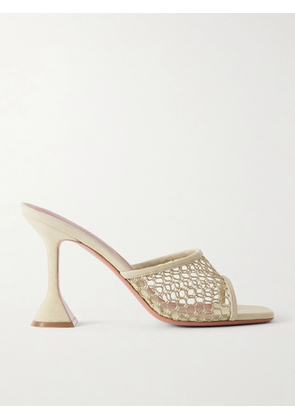Amina Muaddi - Lupita 95 Mesh Suede Sandals - Neutrals - IT36,IT36.5,IT37,IT37.5,IT38,IT38.5,IT39,IT39.5,IT40,IT40.5,IT41,IT41.5,IT42