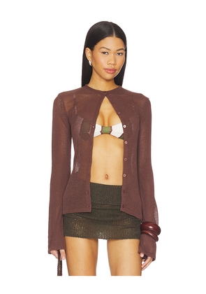 SNDYS Hadley Cardigan in Brown. Size S. Also in L, M, XL, XS.