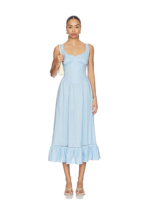 PEIXOTO Liam Midi Dress in Baby Blue. Size S. Also in L, M, XL, XS.