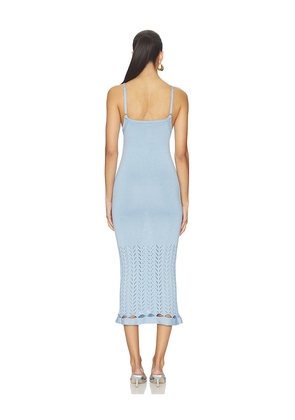 PEIXOTO Nora Knit Midi Dress in Baby Blue. Size S. Also in M, L, XL.