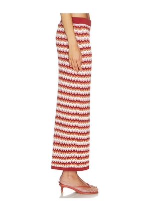 Ronny Kobo Drake Knit Skirt in Rust,White. Size XS. Also in M, S.