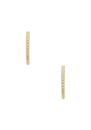 SHASHI Daily Diamond Hoop Earrings in Metallic Gold.
