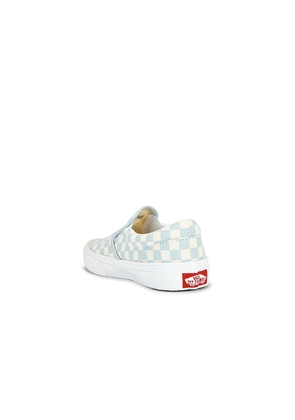 Vans Kids Classic Slip-on in Blue,White. Size 11. Also in 11.5, 12, 12.5, 13, 13.5, 1, 3.
