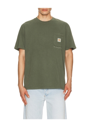 Rhythm Vintage Pocket T-Shirt in Green. Size S. Also in M, L, XL/1X.