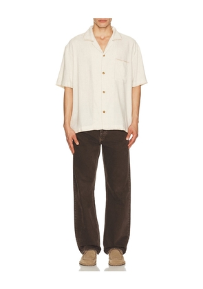 Rhythm Relaxed Whip Stitch Shirt in Cream. Size S. Also in L.
