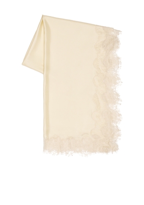 Zimmermann Lace Silk Stole Scarf in Cream.