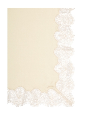 Zimmermann Lace Silk Stole Scarf in Cream.
