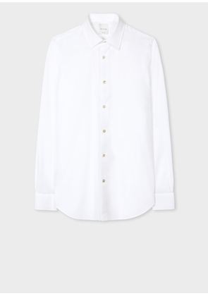 Paul Smith Tailored-Fit White Cotton 'Signature Stripe' Cuff Shirt
