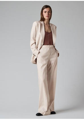 Paul Smith Women's Ivory Linen-Wool Blend Patch Pocket Blazer White
