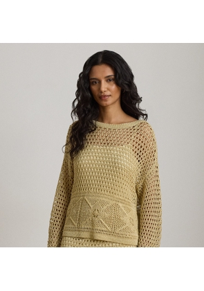 Pointelle-Knit Linen-Blend Jumper