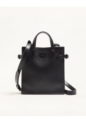 Valentino Garavani Valentino Garavani Antibes small shopping bag in grained leather Man BLACK UNI