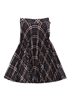 Burberry Check Pleated Midi Skirt