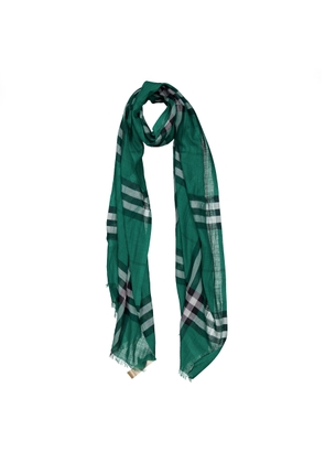 Burberry Giant Check Print Wool & Silk Scarf