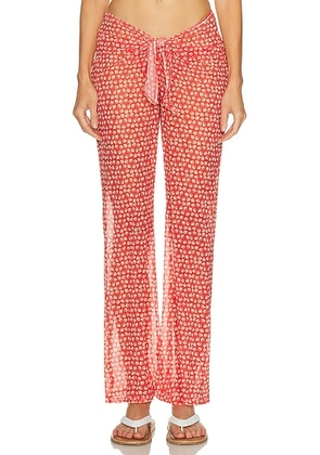 Solid & Striped The Dolly Pant in Shell Print - Red. Size M (also in L, XS).