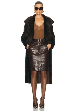 NOUR HAMMOUR Solene Coat in Marron - Brown. Size S (also in ).