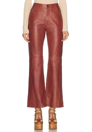 Chloe Slouch Lambskin Pant in Tawny Red - Rust. Size 40 (also in ).