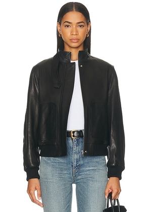 NOUR HAMMOUR Rios Jacket in Noir Classique - Black. Size 38 (also in 40, 42).