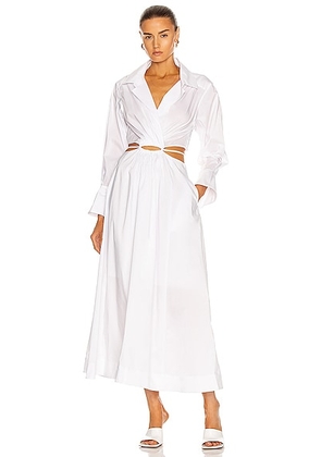 SIMKHAI Alex Shirt Dress in White - White. Size XS (also in ).