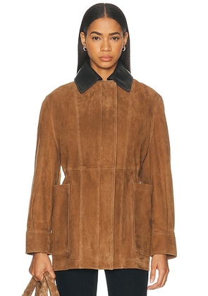 NOUR HAMMOUR Grange Jacket in Tobacco - Cognac. Size M (also in S, XS, L, XL).