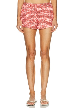 Solid & Striped The Remi Short in Shell Print - Red. Size M (also in L, S, XS).