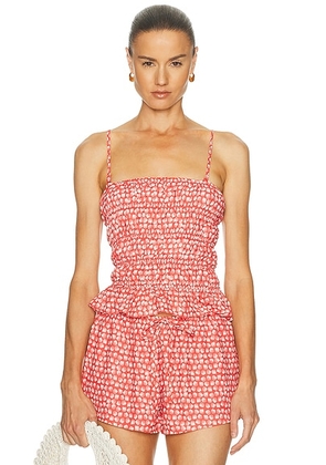 Solid & Striped The Delilah Top in Shell Print - Red. Size M (also in L, S, XS).