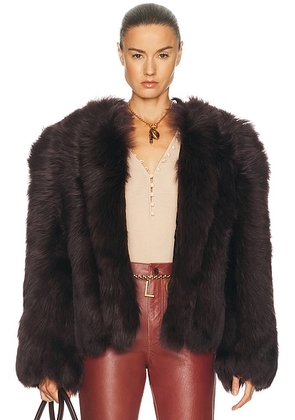 Chloe Silky Iron Lambskin Shearling Jacket in Winter Bloom - Purple. Size 38 (also in ).