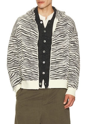 Visvim Jumbo Sb Hoodie F.z. Quagga in Light Yellow - White. Size 3 (also in 2, 4).