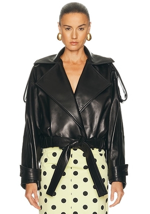 Brandon Maxwell Collins Trench Jacket in Black - Black. Size XS (also in ).