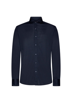 Brunello Cucinelli Blue Silk Shirt - XL