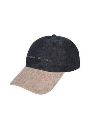 Brunello Cucinelli Black Linen Cap (Baseball Hat) - M