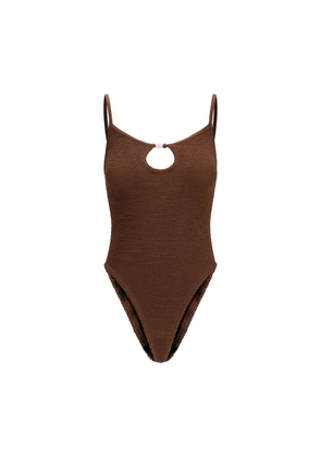 Hunza G Brown Polyamide One-Piece Swimsuit - One Size