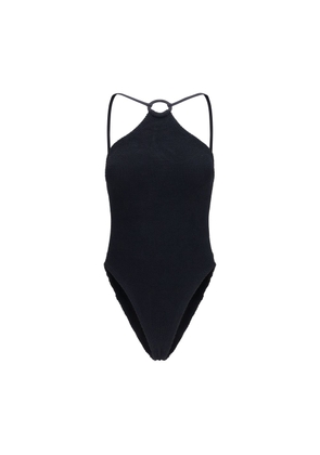 Hunza G Black Polyamide One-Piece Swimsuit - One Size