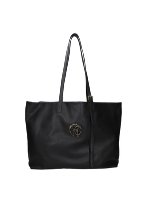 Roberto Cavalli Black Leather Shoulder Bag