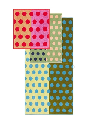 Dusen Dusen Dot Towels Set Of 3 in Pink, green.